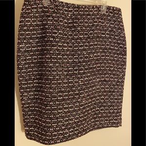 Calvin Klein Woven Wool With Sequins Pencil  Skirt
